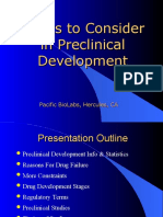 Points To Consider in Preclinical Development