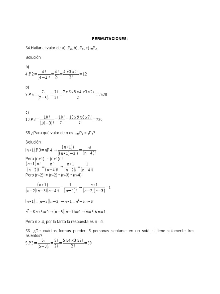 Problemas de Permutaciones y Combinaciones | PDF | Business