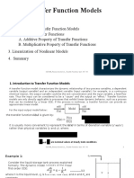 Transfer Function Models: Ch.E403 - Process Control (I) - Transfer Function/ Lect. M. F. M. 1