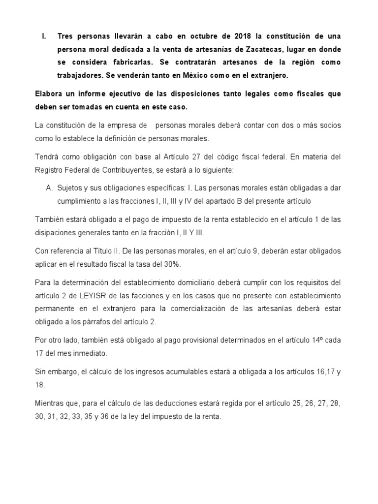 Obligaciones fiscales para personas morales | PDF | Impuesto sobre la ...