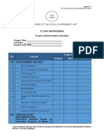AM Annex F-2 Pro-Forma Project Implementation Schedule