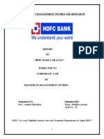 Project On HDFC Car Loan