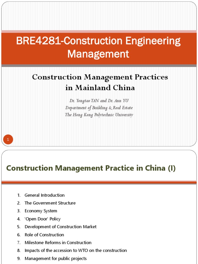 Construction Management in China Overview | PDF | Business | Economies