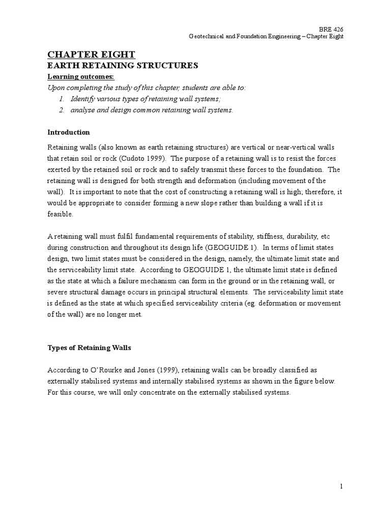 Earth Retaining Structures Overview | PDF | Geotechnical Engineering ...