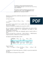 Resolver los siguientes problemas aplicando los conocimientos de la termoquímica