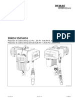 Datos técnicos de polipastos Demag DC-Pro y DCM-Pro