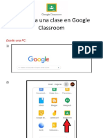 Ingresar a una clase en Google Classroom
