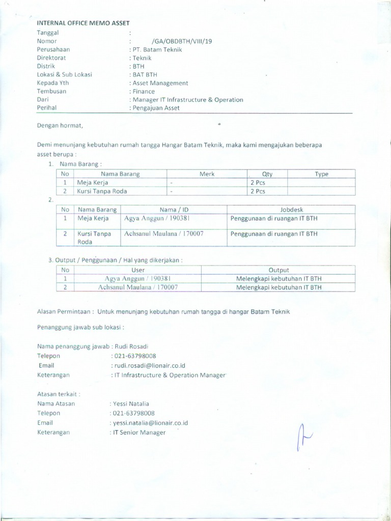 Contoh IOM | PDF