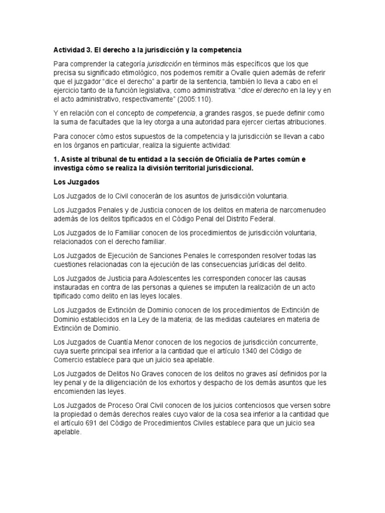 Jurisdicción y Competencia en Derecho | PDF | Competencia (ley ...