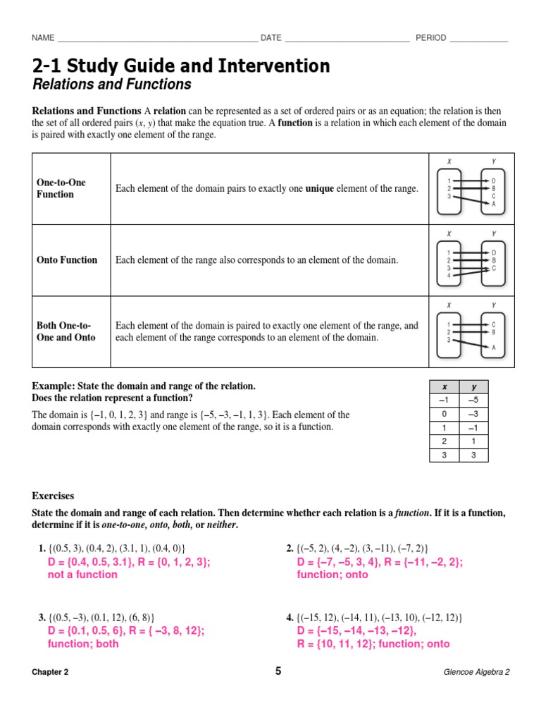 Relations and Functions Answers | PDF | Variable (Mathematics) | Function  (Mathematics)