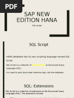 Sap New Edition Hana: SQL Script