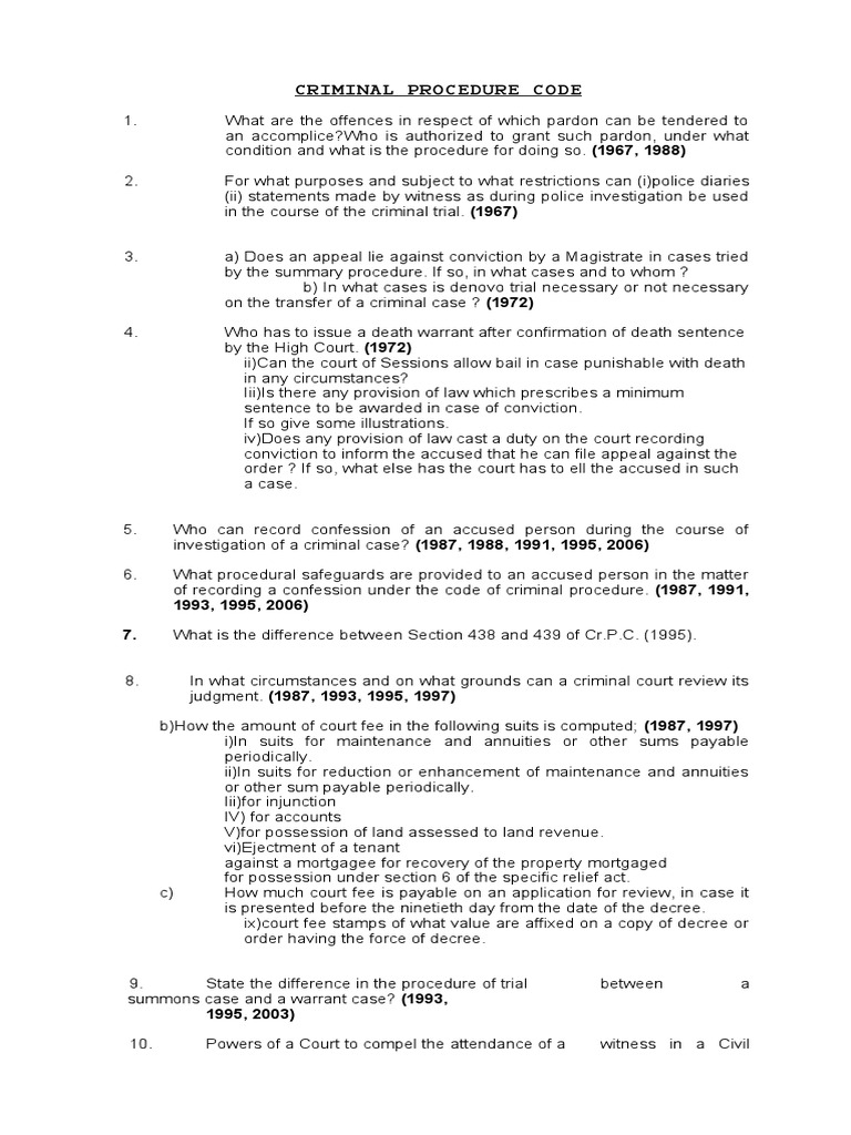 Criminal Procedure Code | PDF | Criminal Procedure In South Africa ...
