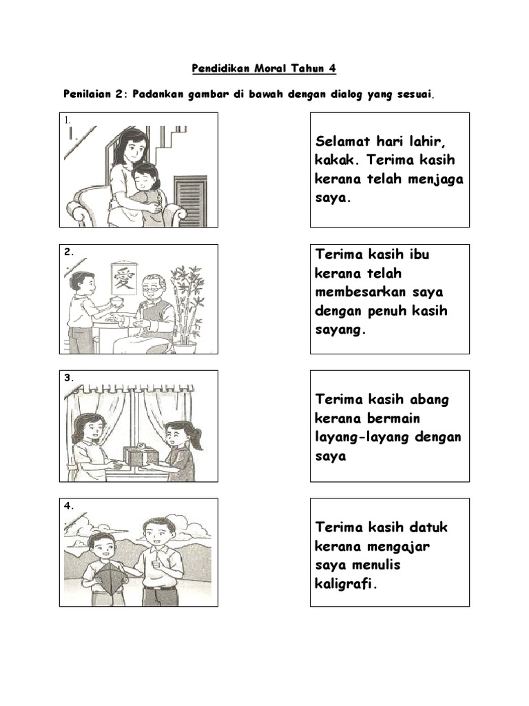 Pendidikan Moral Tahun 4 4 Terima Kasih Pdf
