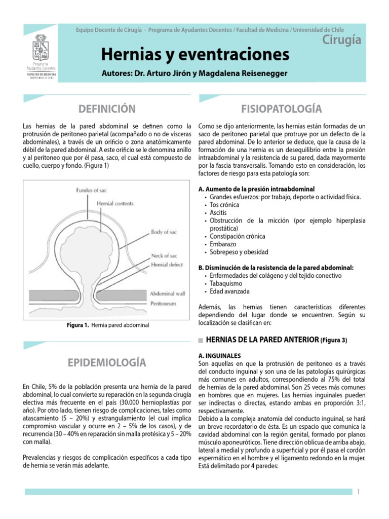 Hernias Eventraciones PDF | PDF | Abdomen | Enfermedades y trastornos