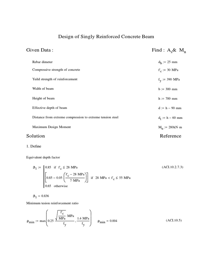 Design of Singly Reinforced Beams | PDF | Materials Science | Engineering