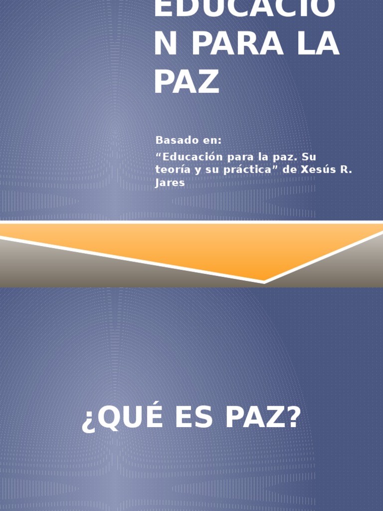 Educacion para La Paz de Xesus R Jares | PDF | Paz | Conflicto (proceso)