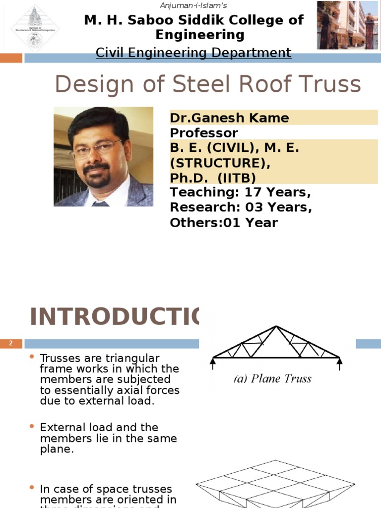 Steel Roof Truss Design per IS Code | PDF | Truss | Structural Load