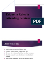 Etiquette Rules in Attending Seminar