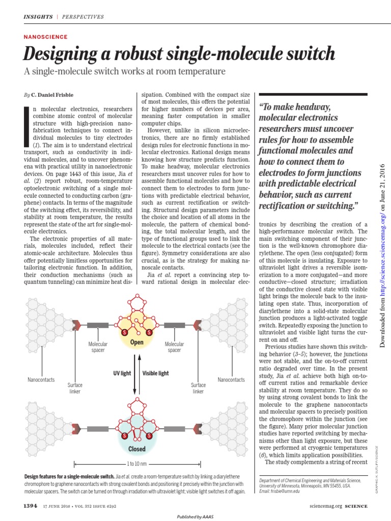 2016 Science Dan Photoswitches | PDF | Molecules | Chemical Bond