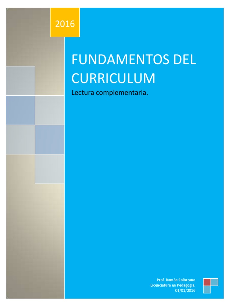 Fundamentos del Curriculum Educativo | PDF | Plan de estudios ...