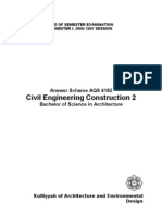 Civil Engineering Construction 2: Answer Scheme AQS 4192 Bachelor of Science in Architecture