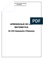 APRENDIZAJE DE LAS MATEMATICA III VII Sesmtre