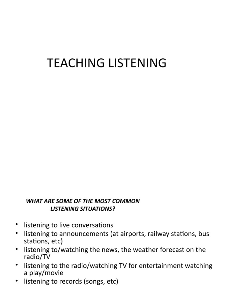 Effective Listening Teaching Strategies | PDF | Vocabulary | Reading ...