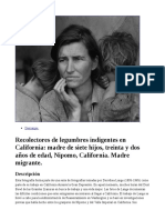 Recolectores de Legumbres Indigentes en California: Madre de Siete Hijos, Treinta y Dos Años de Edad, Nipomo, California. Madre Migrante