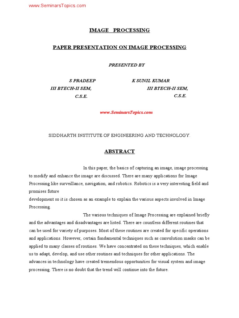 image processing paper presentation pdf