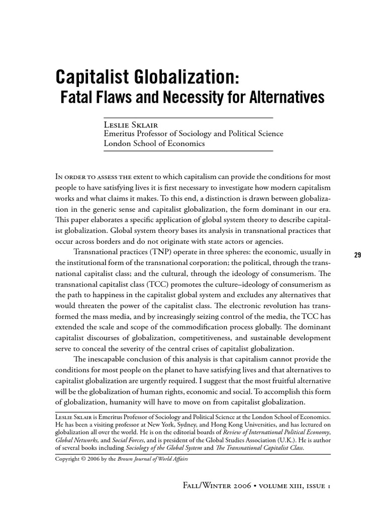 Capitalist Globalization | PDF | Consumerism | Capitalism