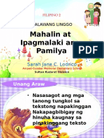 Filipino W2 D1-5 Mahalin at Ipagmalaki Ang Pamilya