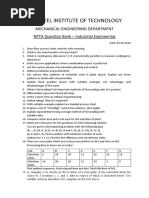 A D Patel Institute of Technology: Mechanical Engineering Department NPTA Question Bank - Industrial Engineering