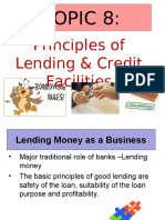 Topic 8:: Principles of Lending & Credit Facilities