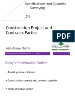 Contracts, Specifications and Quantity Surveying
