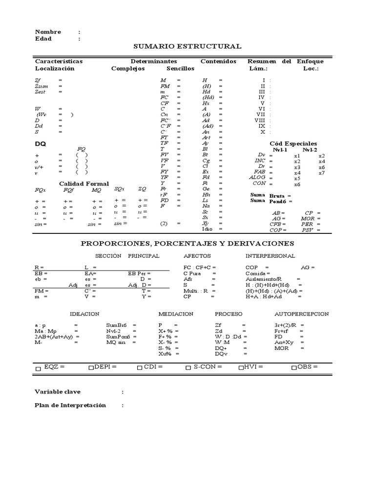 PDF SUMARIO ESTRUCTURAL RORSCHACH Kopie | PDF