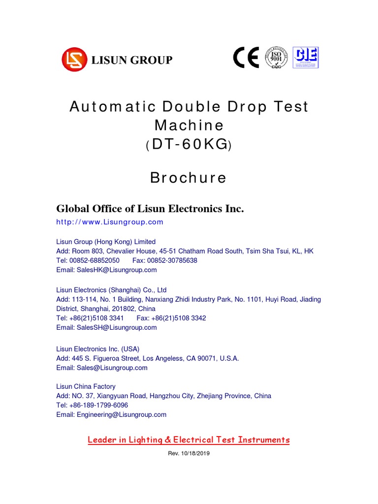 Automatic Drop Test Machine Overview | PDF | Machines | Electric Motor