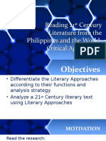Reading 21 Century Literature From The Philippines and The World: Critical Approaches