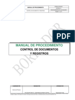 Manual de Procedimiento Control de Registros