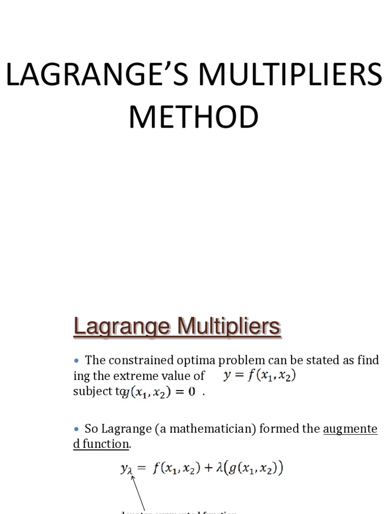 Lagrangesmethod PDF | PDF | Computers