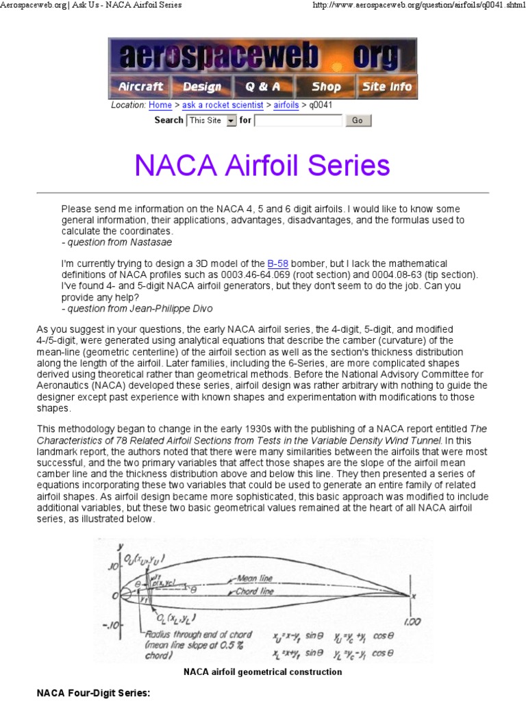 NACA Airfoil Series | Download Free PDF | Airfoil | Aerospace Engineering