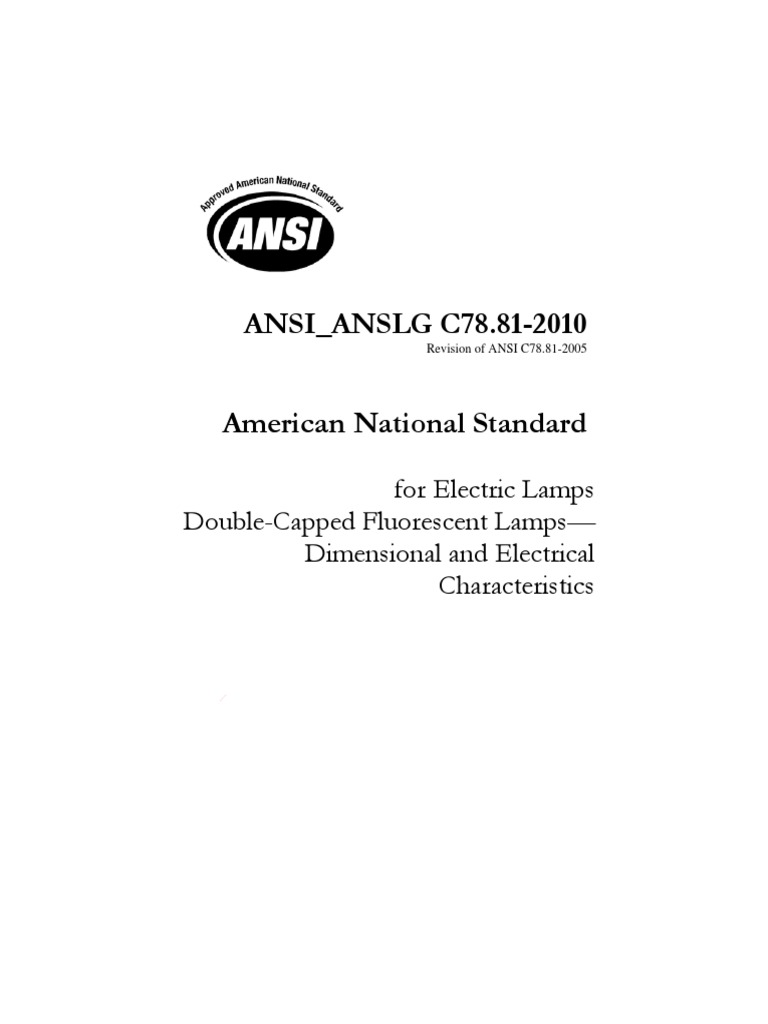 Ansi C78.81-2010 PDF | PDF | Manufactured Goods | Electrical Engineering