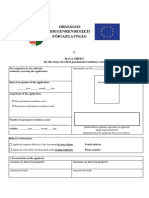 Data Sheet for Permanent Residence