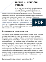 « Brûler du cash », derrière l’écran de fumée  Generation Le Soir