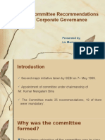 Birla Committee Recommendations in Corporate Governance