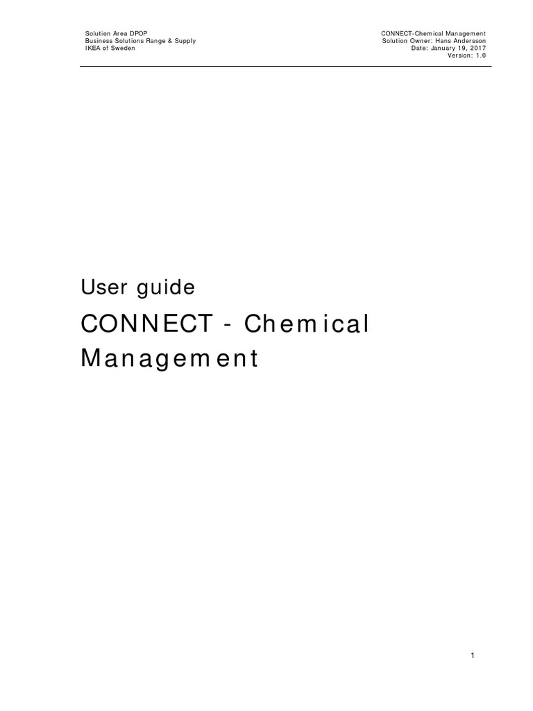 CONNECT Chemical Management User Guide | PDF | Adhesive | Chemical ...