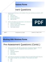 Pre-Assessment Questions: Working With Windows Forms