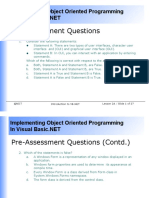 Pre-Assessment Questions: Implementing Object Oriented Programming