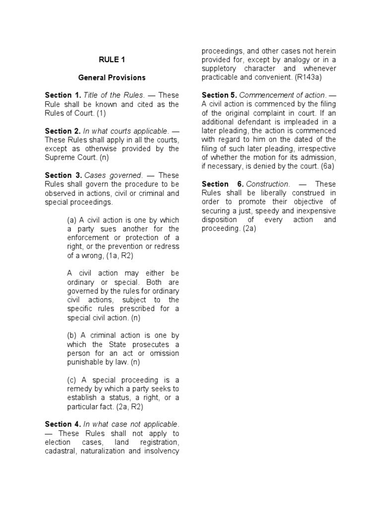 Rule 1 To 4 Pdf Joinder Venue Law