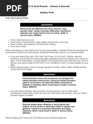 2012 Harley Davidson V Rod Muscle 66738 PDF | PDF | Gasoline
