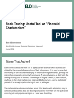 Back-Testing: Useful Tool or "Financial Charlatanism": Dan Dibartolomeo